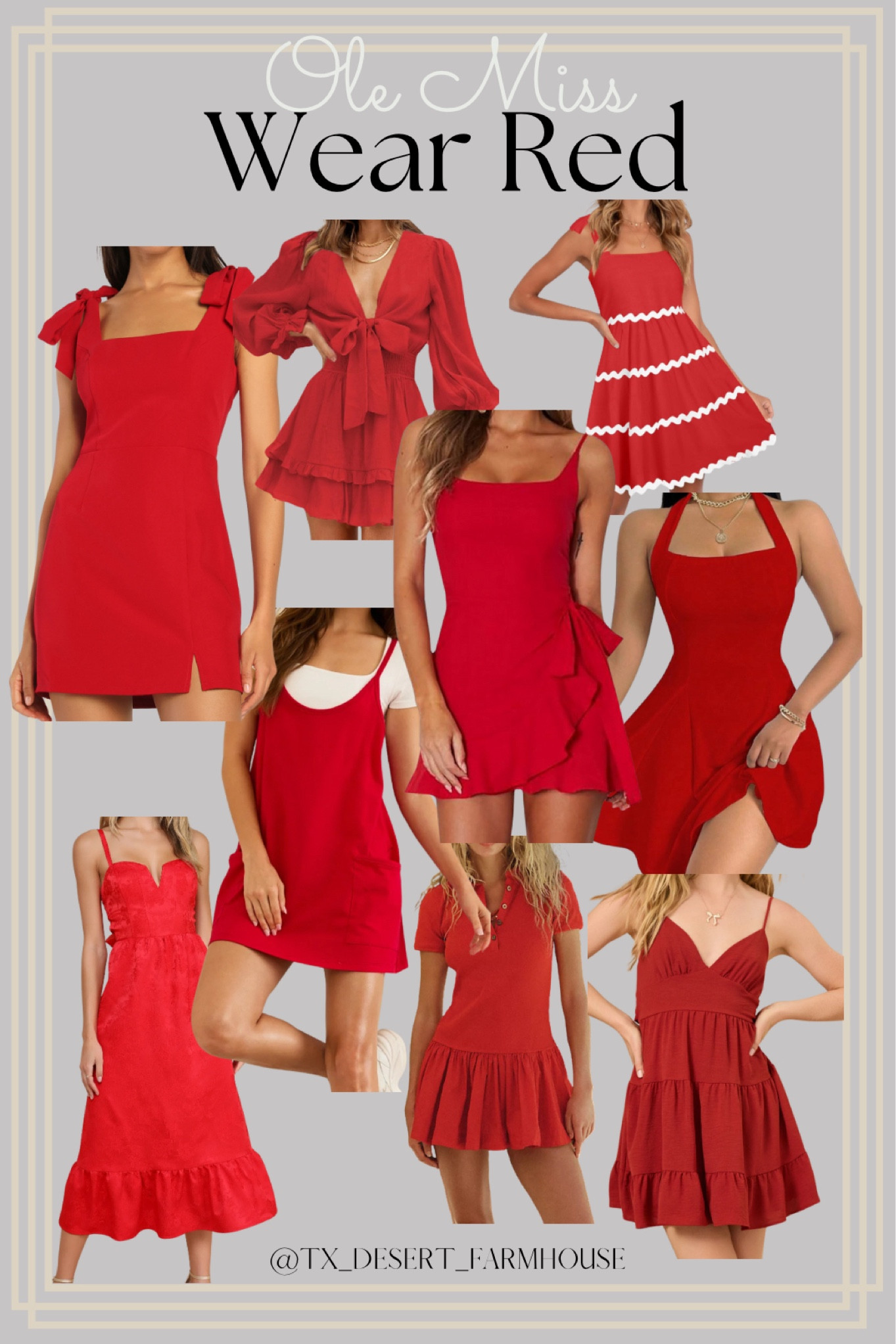 Ole Miss Wear Red Game Day Outfits

AlvaQ Womens Spring Summer Knot Front V Neck Ruffles Long Sleeve Floral Print Swing Mini Dress

Milumia Women's Halter Mini Dress Backless A Line Flare Party Club Short Dresses

ZESICA Women's 2024 Summer Swing Mini Dress Casual Spaghetti Straps Sleeveless Smocked Backless Flowy A Line Sundress

AIMCOO Women's Casual Ruffle Hem Solid Wrap Dress Spaghetti Strap Front Tie Knot Short Dresses

Fable Tiered Mini Dress

Hang Tough Mini Dress

Your Sweetie Wine Red Tie-Strap Mini Dress

Major Perfection Red Floral Jacquard Midi Dress with Pockets

Attracted to You Red Sleeveless Crochet Mini Bodycon Dress

Casually the Coolest Red and White Cap Sleeve Midi Dress

Spice Things Up Red Ribbed One-Shoulder Cutout Midi Dress

Stables Red and White Gingham Tiered Midi Dress With Pockets

#reddress #wearred #olemiss #reddresses #mididress #minidress #dress #sundress 

#LTKFindsUnder100 #LTKU #LTKStyleTip