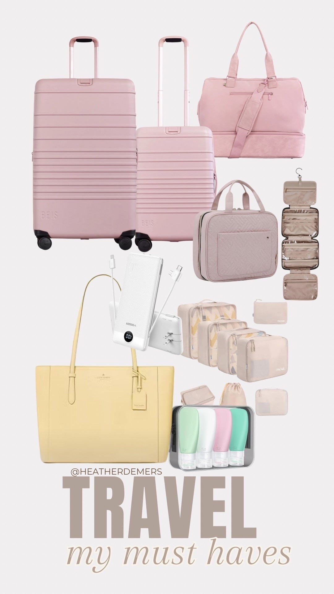 My travel must haves!!! I literally always use these when I travel and have finally upgraded my luggage set and am SO in love!!! 

 