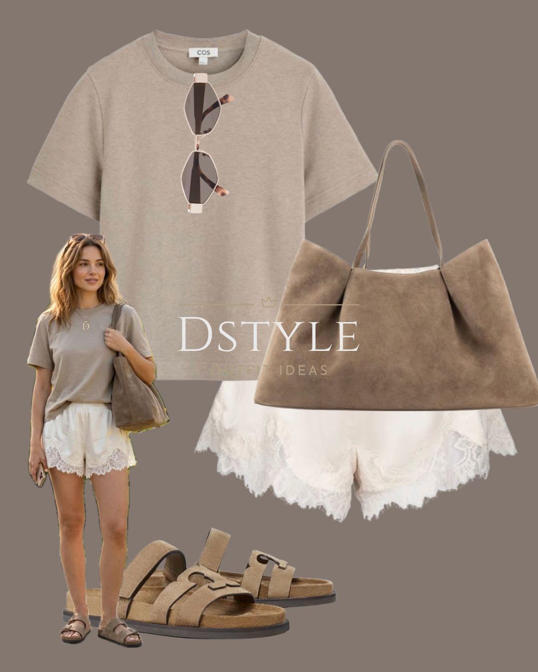 Garden party ready. 🕊️ Keeping it light and airy with a neutral beige tee and delicate white lace-hem shorts. The perfect weekend aesthetic for warmer days! 🧺

#LTKootd #LTKSeasonal