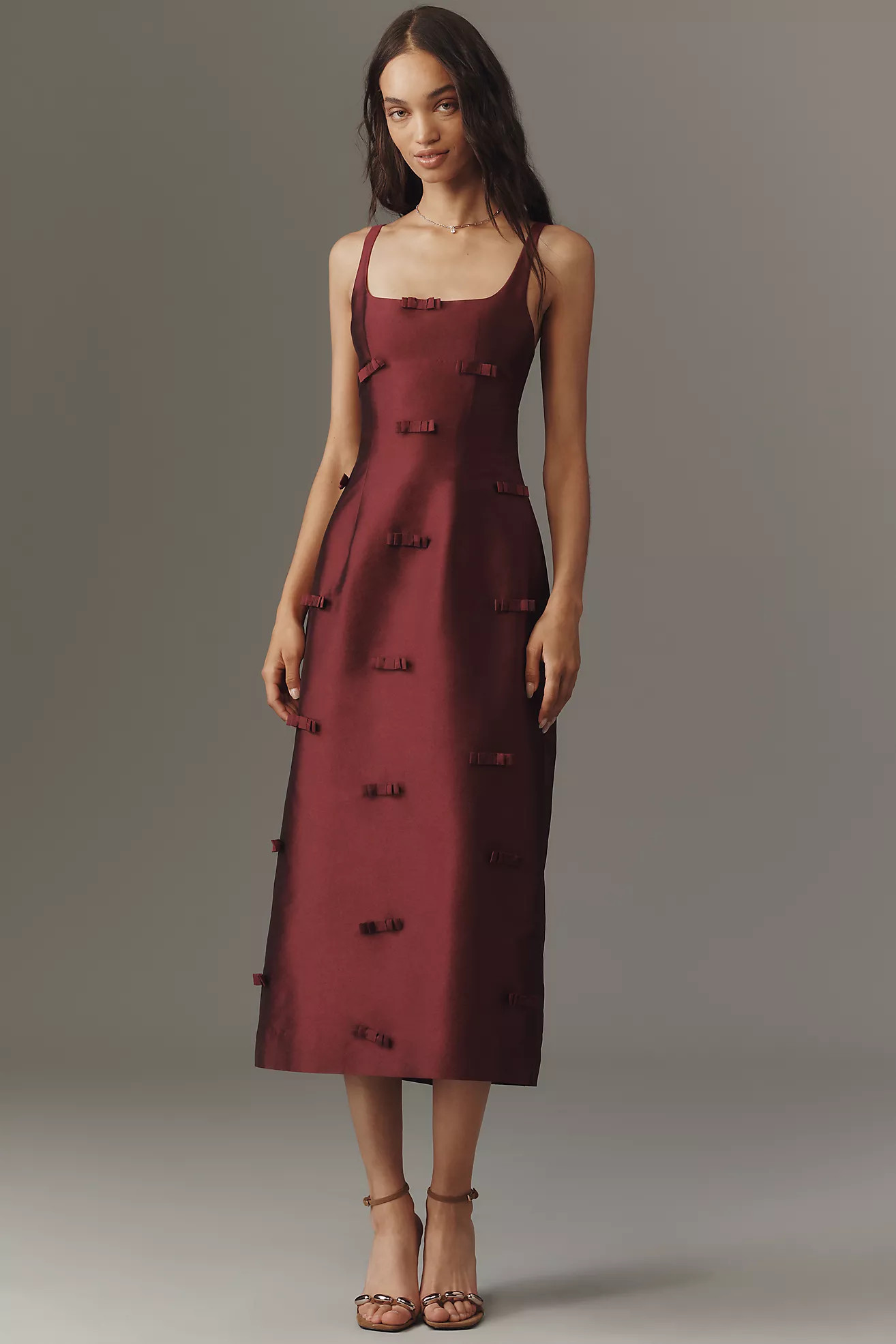 Lovaan Camilla Bow-Embellished Midi Dress | Anthropologie (US)