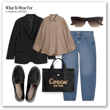 Styling a black blazer 🖤

Smart casual, denim, arket jeans, linen shirt, high street fashion, black loafers, coach tote bag, the office, workwear 

#LTKworkwear #LTKSeasonal #LTKstyletip