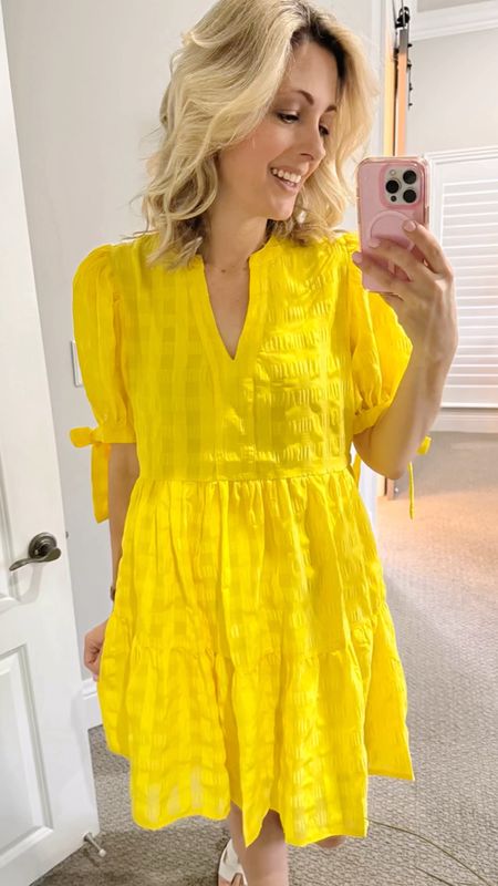 Willing the sun with this adorable bright yellow dress with puffed sleeves!

#LTKSeasonal #LTKsalealert #LTKstyletip