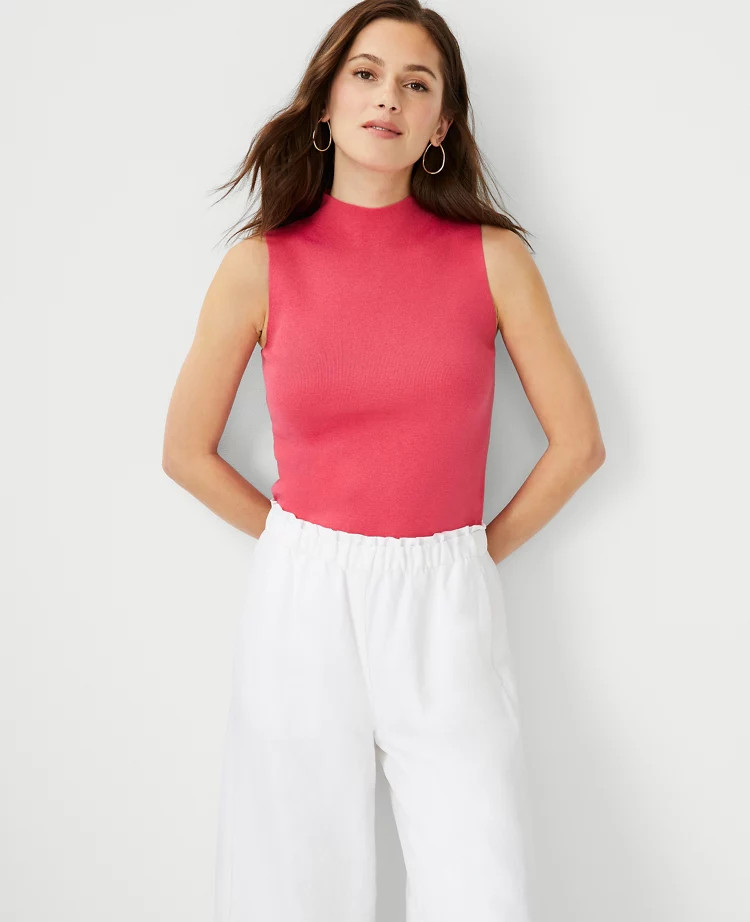 Ribbed Mock Neck Sweater Shell | Ann Taylor (US)