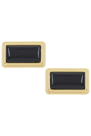 Archer Rectangle Earrings in Gold & Black | Revolve Clothing (Global)