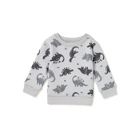 Garanimals Baby Boys Dinosaur Print Fleece Long Sleeve Sweatshirt, Sizes 6/9M-24M | Walmart (US)