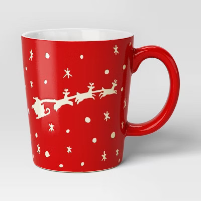 16oz Stoneware Christmas Santa Sleigh All Day Mug - Wondershop™ | Target