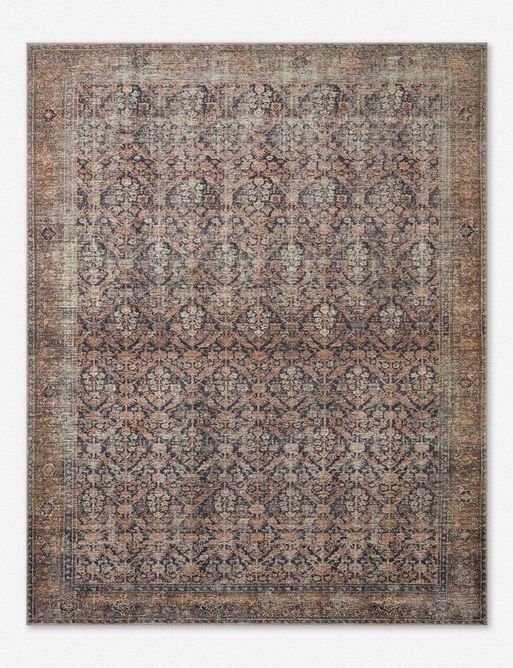 Billie Rug by Amber Lewis x Loloi, Ink and Salmon, 6' x 9' | Lulu and Georgia 