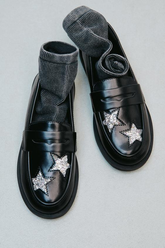 GLITTER STAR LOAFERS | Zara US