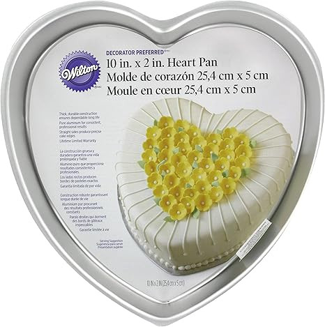 Wilton Decorator Preferred Heart Shaped Aluminum Cake Pan, 10-Inch, Light | Amazon (US)