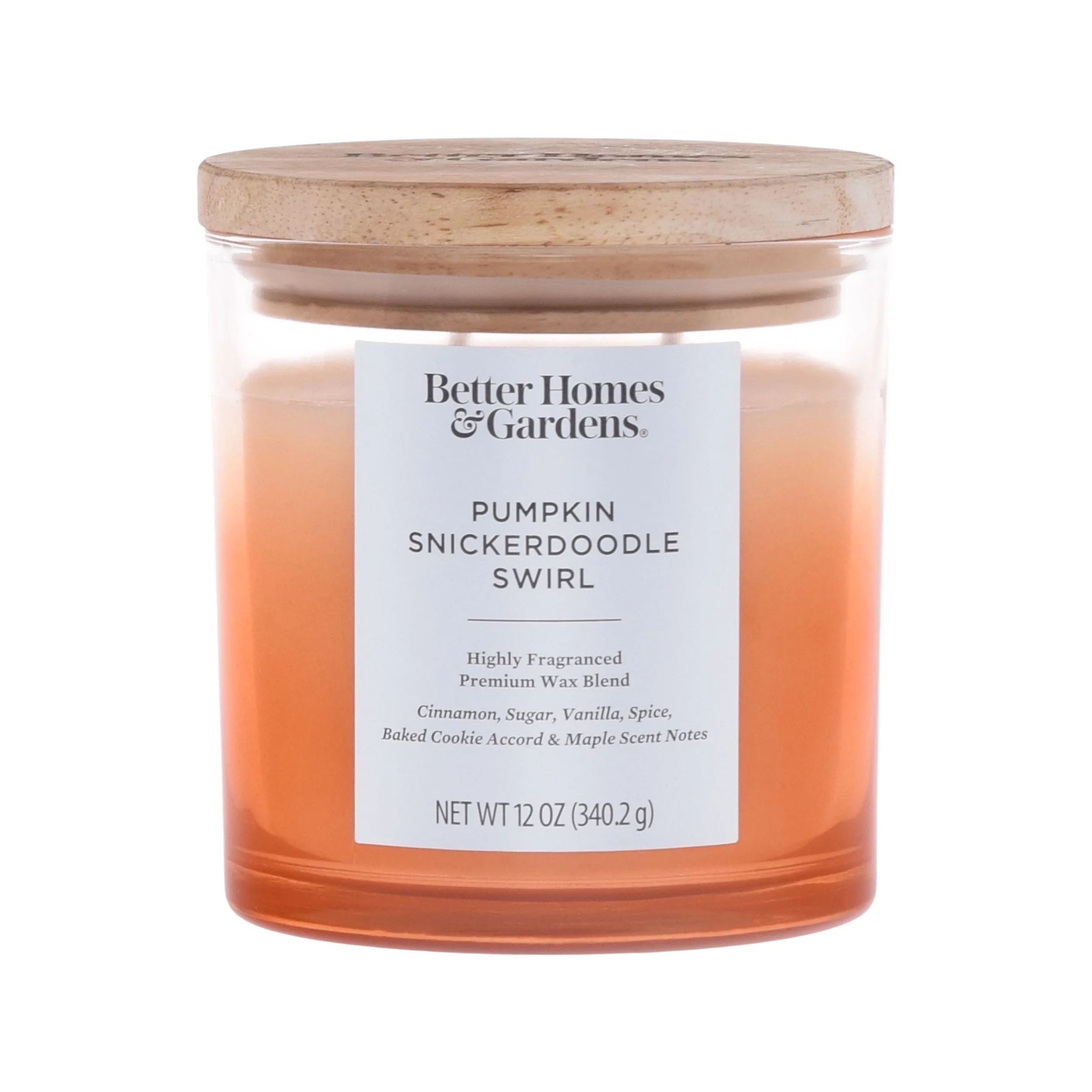 Better Homes & Gardens 12oz Pumpkin Snickerdoodle Swirl Scented Ombre 2-Wick Jar Candle | Walmart (US)