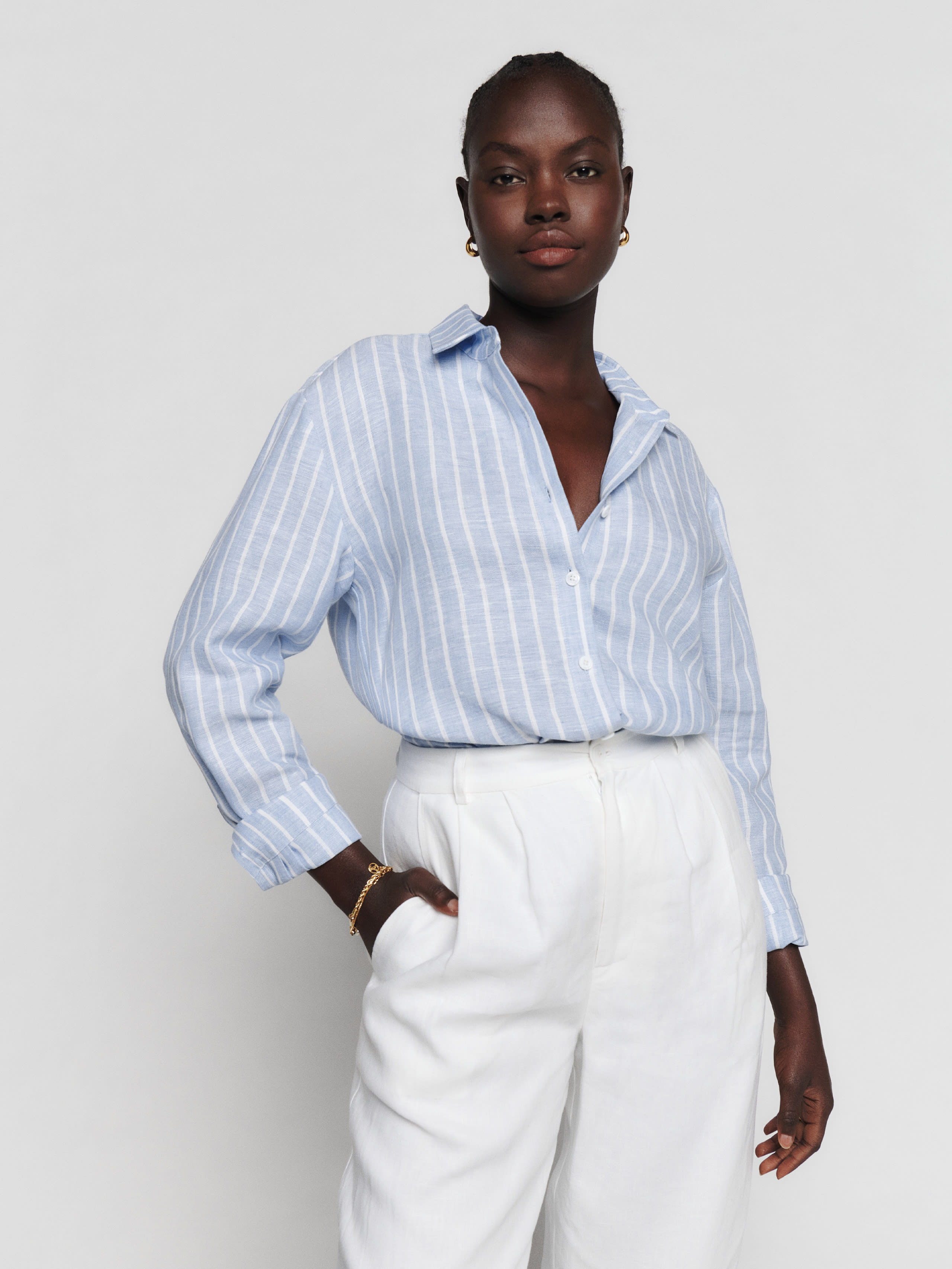 Preston Linen Top | Reformation (Global)