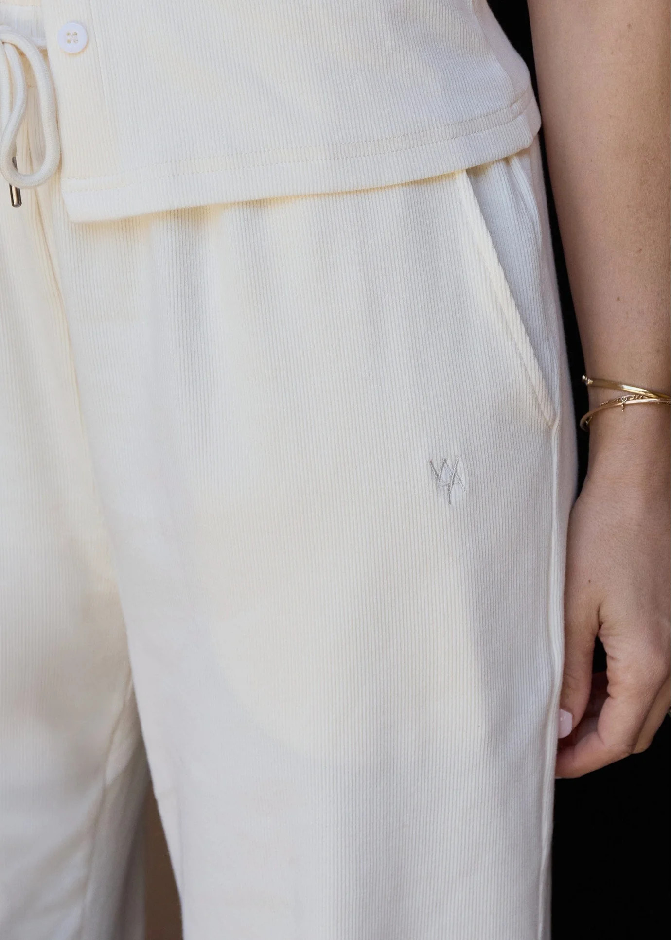 RELAXED RIBBED TROUSER - ECRU | WAT The Brand