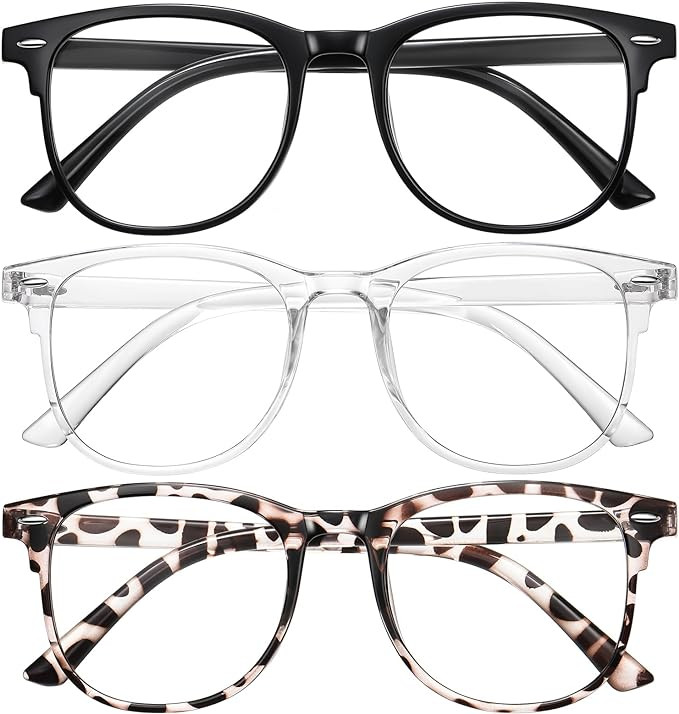 Okany 3 Pack Blue Light Blocking Glasses for Women Men, Round Computer Glasses Anti Eye Strain/UV... | Amazon (US)