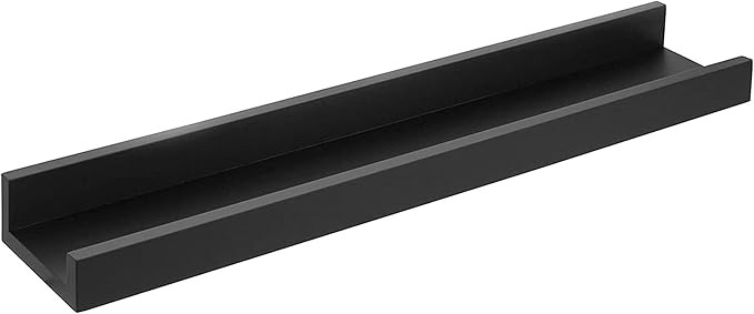 Kiera Grace Edge Wood Floating Shelves - 23", Black, 1Pack - Wall-Mounted Picture Frame Shelves f... | Amazon (US)