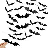 DIYASY Bats Wall Decor, 120 Pcs 3D Bat Halloween Decoration Stickers for Home Decor 4 Size Waterp... | Amazon (US)