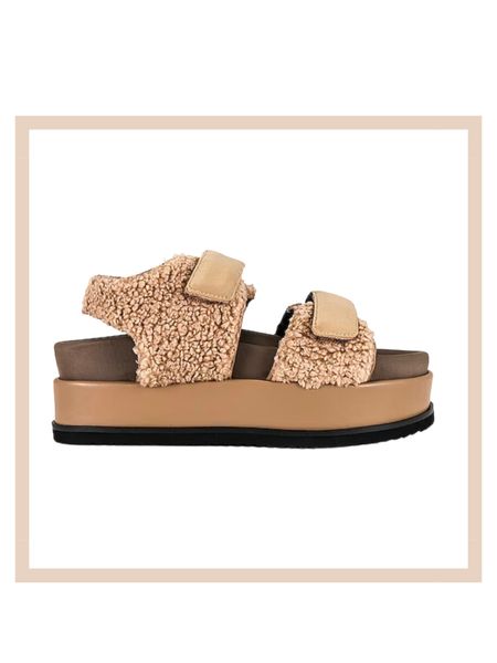 Beige fuzzy stacked platform sandals

#LTKshoecrush #LTKstyletip #LTKunder100