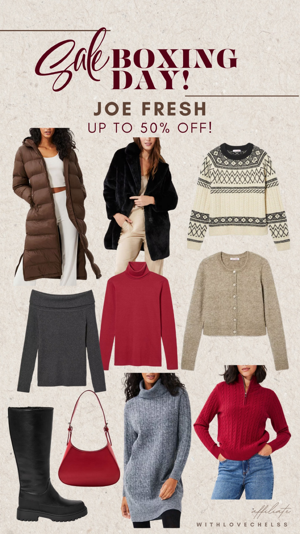 Joe Fresh Boxing Day sale‼️
Up to 50% off!

#boxingdaysale #LTKBoxingday
#LTKwinter #LTKsale #LTKcanada
