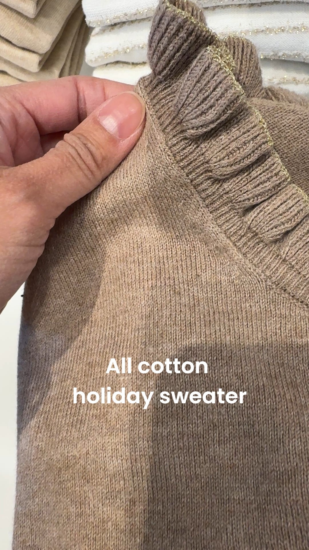Casual holiday outfit. All cotton sweater feels really nice. Wear with jeans, dress pants, or a satin skirt  

#LTKOver40 #LTKWorkwear #LTKHoliday