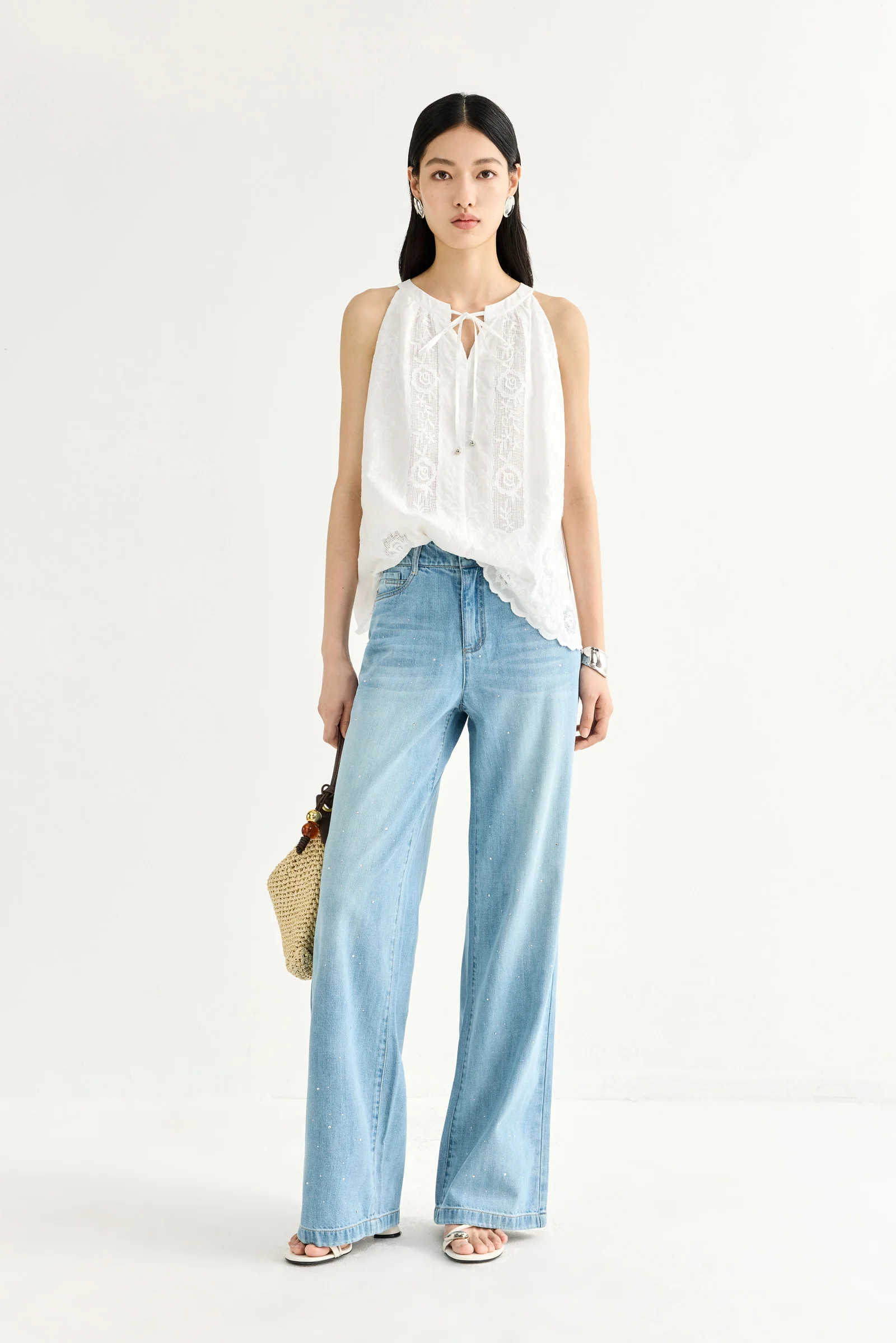 LILY Cotton Lace-Embroidered Tank Top | LILY Studio