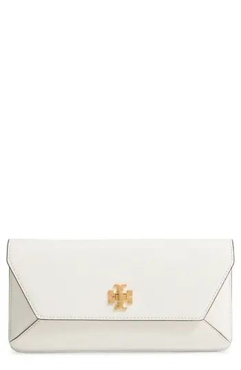 Tory Burch Kira Leather Envelope Clutch - White | Nordstrom