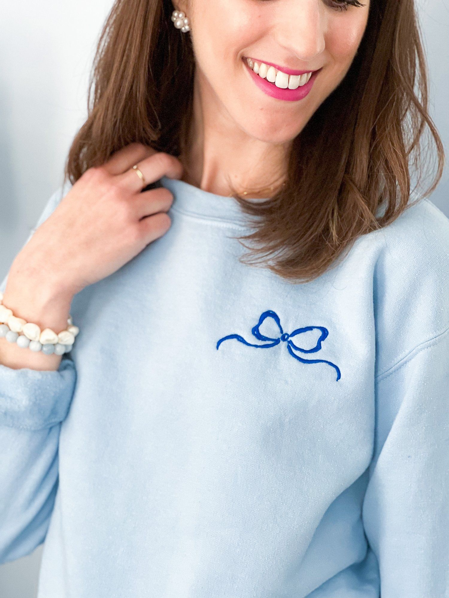 The Embroidered Bow Sweatshirt (Multiple Colors Available) — Simply Jessica Marie | Simply Jessica Marie