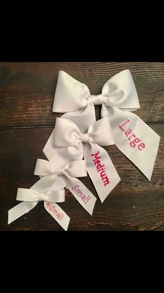 Script Rainbow Name Hand-embroidered Bow - Etsy | Etsy (US)