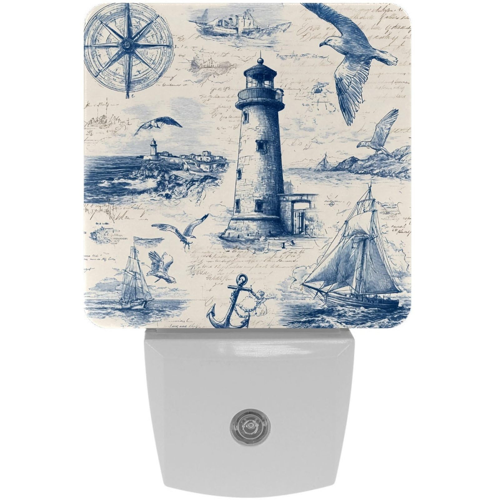Retro Nautical Chart Night Lights Plug into Wall 2-Pack, 0.5W Plug in Night Light, Dusk to Dawn, Bright Nightlight Auto-on/Off, for Adults Kids Room Bedroom Bathroom Hallway Stairway Kitchen | Amazon (US)