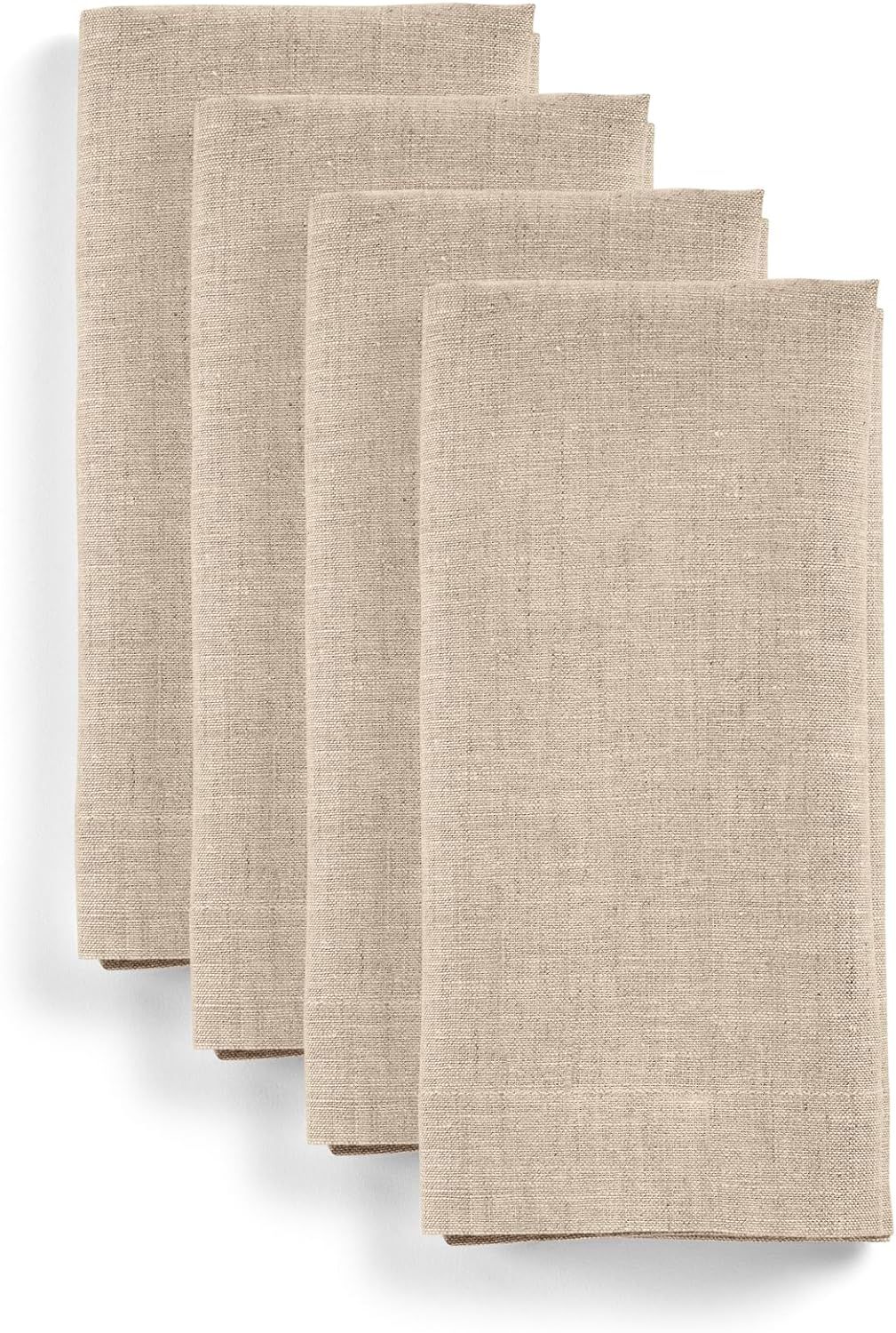 Solino Home Light Natural Linen Napkins – 20 x 20 Inch Cloth Dinner, Set of 4 100% Pure Linen M... | Amazon (US)
