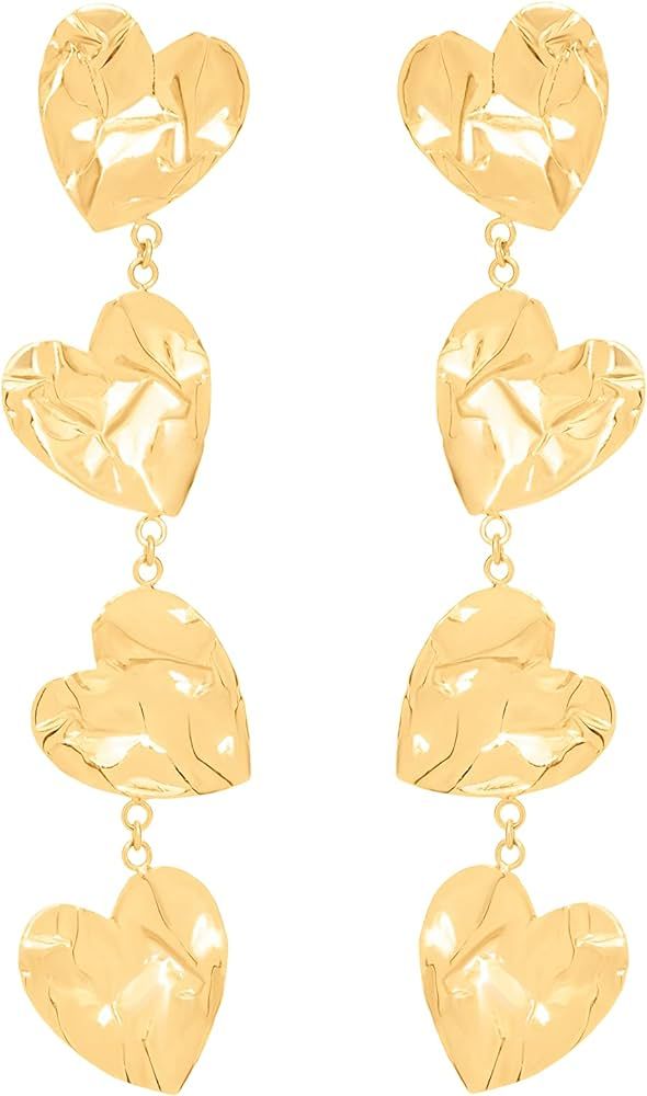 Amazon.com: Oscar de la Renta, Crushed Heart Drop Earrings, Gold : Luxury Stores | Amazon (US)