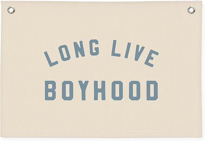 Long Live Boyhood Boys Room Decor - Linen Banner Wall Hanging Canvas Banner Flag Decor for Toddle... | Amazon (US)