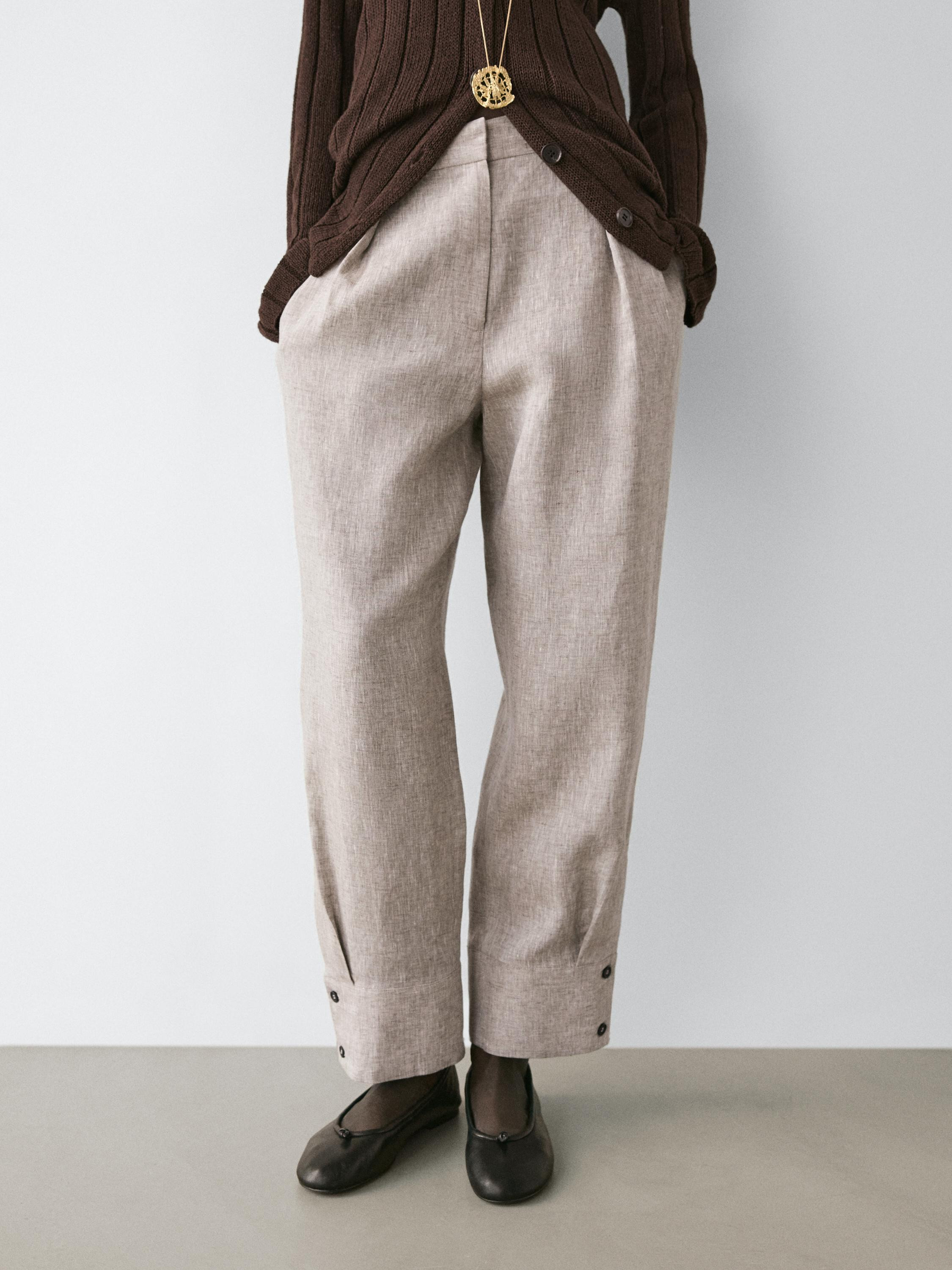 Suit trousers with buckle detail | Massimo Dutti US