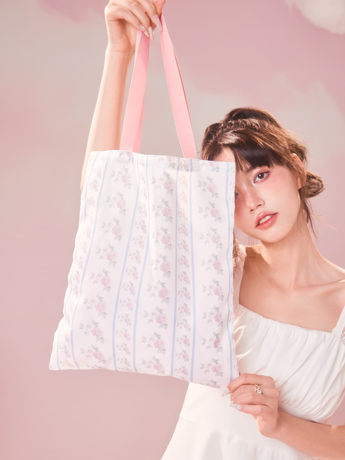 Sweetness Dubbel Handvat Preppy Bloemen Dames hangtassen | SHEIN