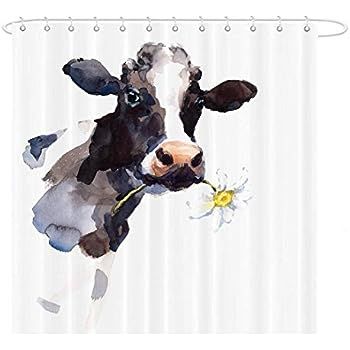 Final Friday Farmhouse Abstract Animal Cattle Feed Cow Rustic Theme Fabric Shower Curtain Sets Ba... | Amazon (US)