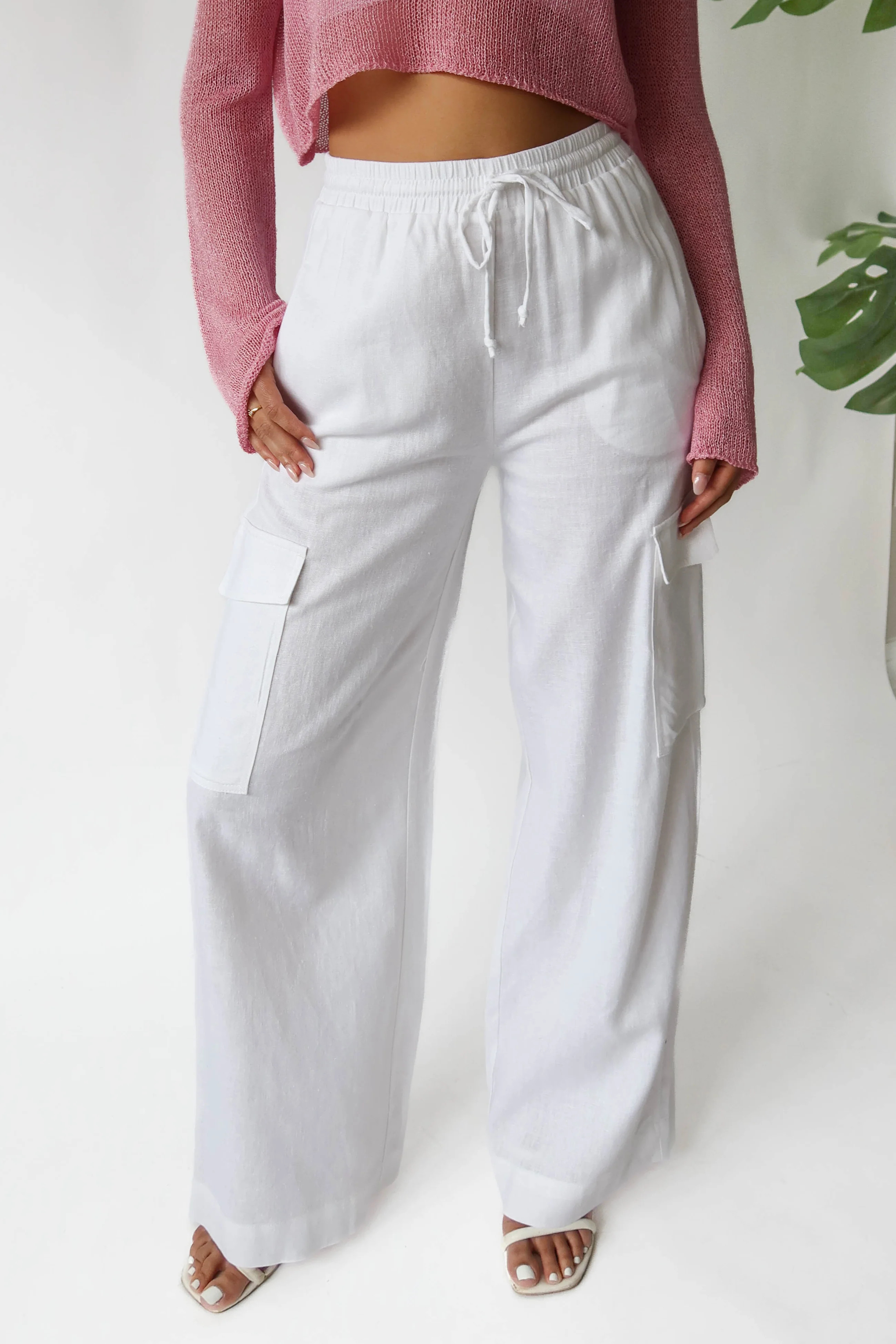 Catalina Pants in White | Grey Bandit