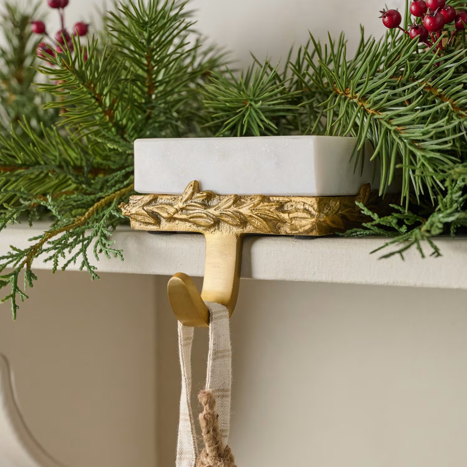 Marble and Gilded Stocking Holder | Magnolia