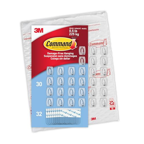 Command Mini Wall Hooks, 30 Hooks, 32 Clear Adhesive Strips, Damage Free Hanging Picture Hangers, No Tools Wall Hanging Strips for Living Spaces | Amazon (US)