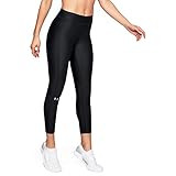 Under Armour Women's HeatGear Armour Ankle Crop Leggings , Black (001)/Metallic Silver , XX-Large | Amazon (US)