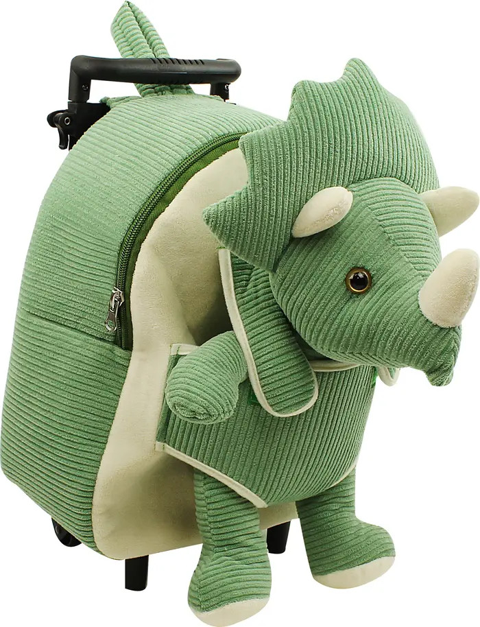 Kids' Dino Trolley Rolling Backpack with Removable Stuffed Animal | Nordstrom