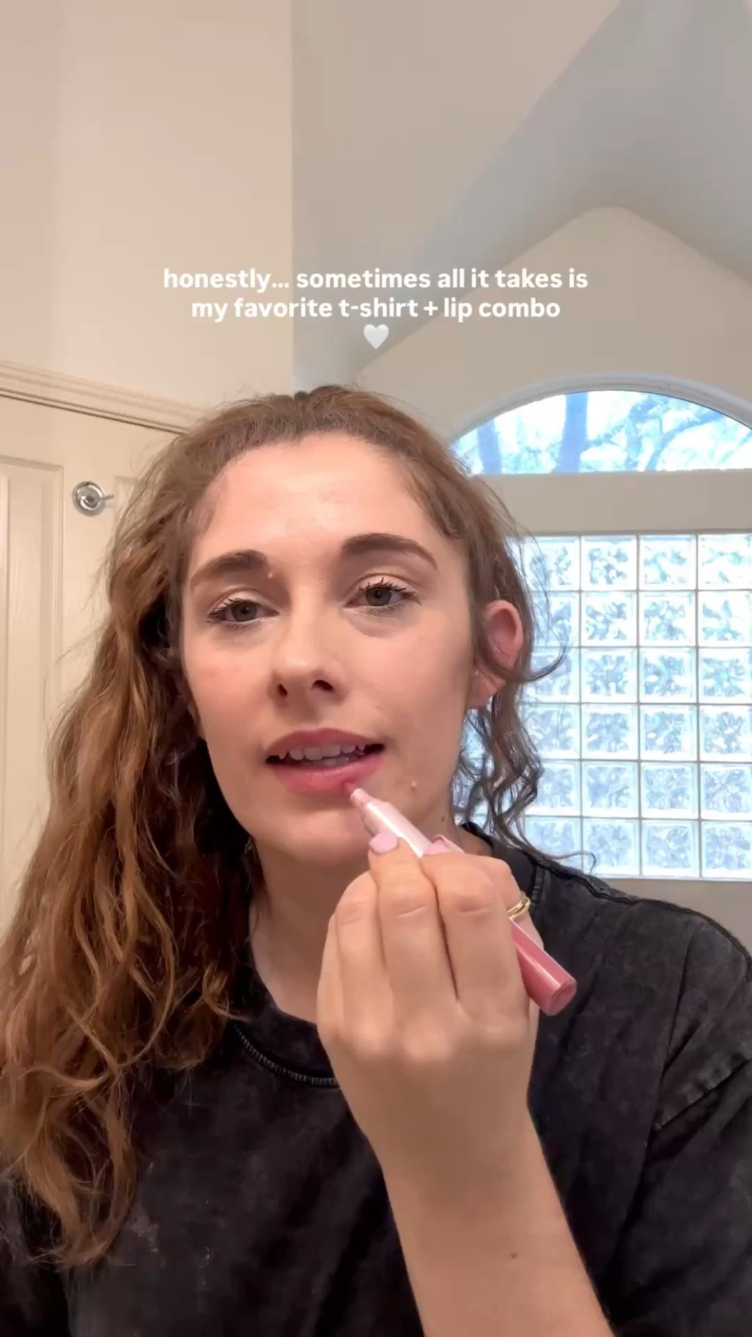 This lip gloss + comfy tee combo has been on repeat lately 🤍

The gloss is one of those easy everyday ones that makes you look a little more put together without trying too hard, smooth, lightweight, and the perfect subtle shine.

And this shirt is exactly the kind of basic I love having in my closet. Soft, comfortable, and easy to throw on with leggings, jeans, or even for school pickup runs.

Lip Combo: Tarte Rose

#relatablemom 
#realmomlife 
#easymakeuproutine 
#momcontentcreator
#romanticizeyourlife

#LTKmorningroutine #LTKBeauty #LTKmomlife