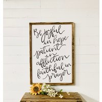 Be Joyful in Hope Patient Affliction Faithful Prayer Romans 12 Bible Verse Wall Sign, Cursive Scripture Art, Christian Gift | Etsy (US)