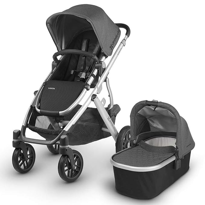 2018 UPPAbaby VISTA Stroller, Jordan (Charcoal Melange/Silver/Black Leather) | Amazon (US)