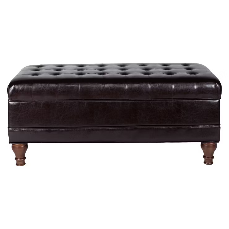 Deluxe Tufted Storage Bench Espresso - HomePop | Target