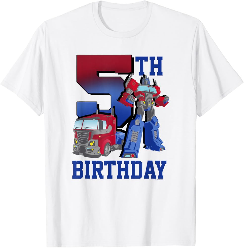 Optimus Prime 5th Birthday Gradient Fill Poster T-Shirt | Amazon (US)