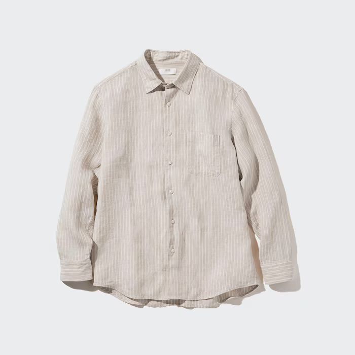 Premium Linen Striped Long-Sleeve Shirt | UNIQLO (US)