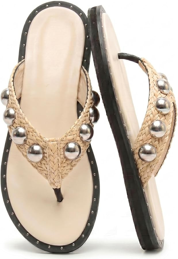 Comfortable Clip Toe Contrast Tacked Thong Slipper Shoes For Daliy Working Casual | Amazon (US)