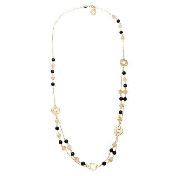 Rosato Italy Women's 9k Gold Necklace Mother of Pearl / Crystals with | Bed Bath & Beyond
