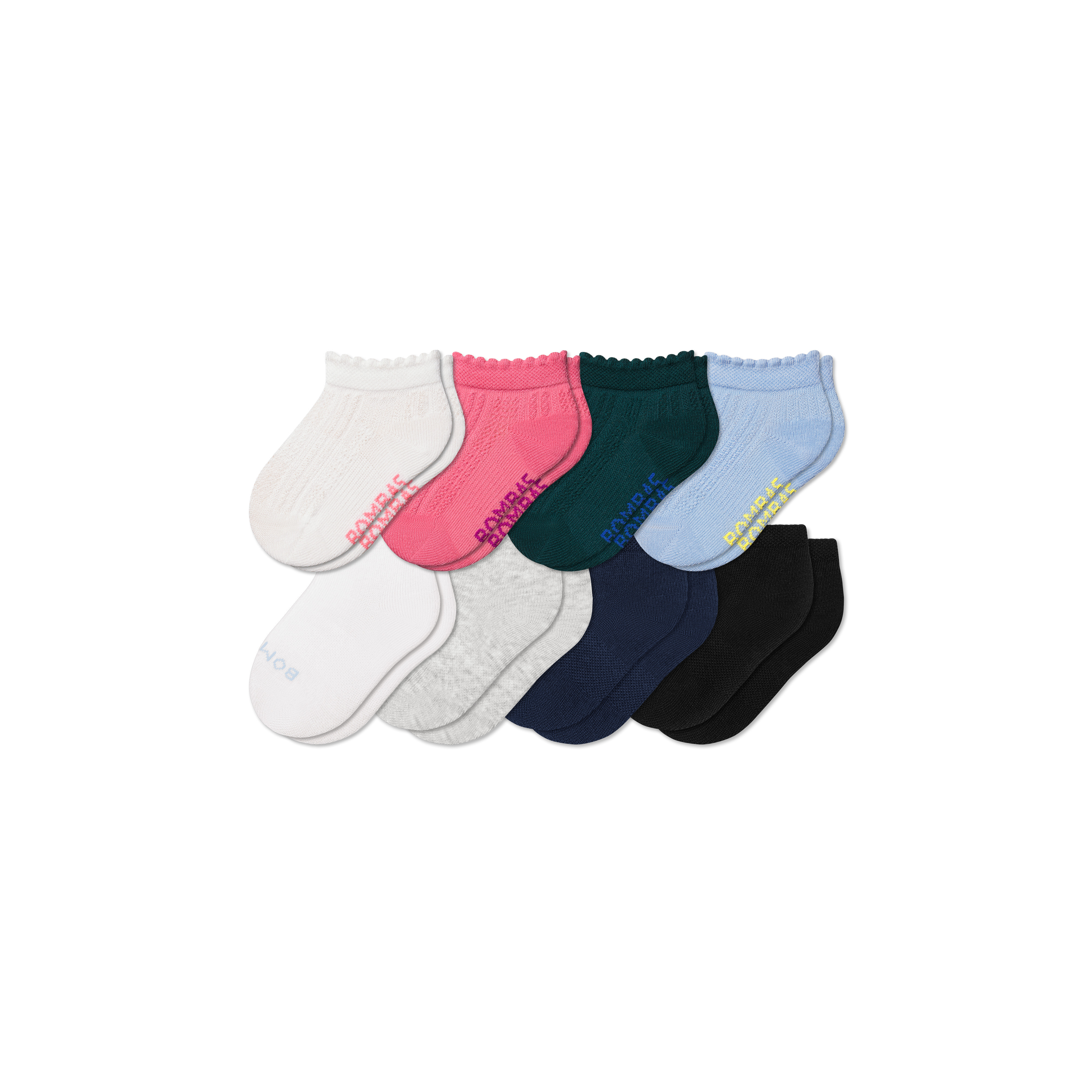 Toddler Lightweight Ankle Sock 8-Pack - Pink Neutral Mix - T - Cotton Blend - Bombas | Bombas