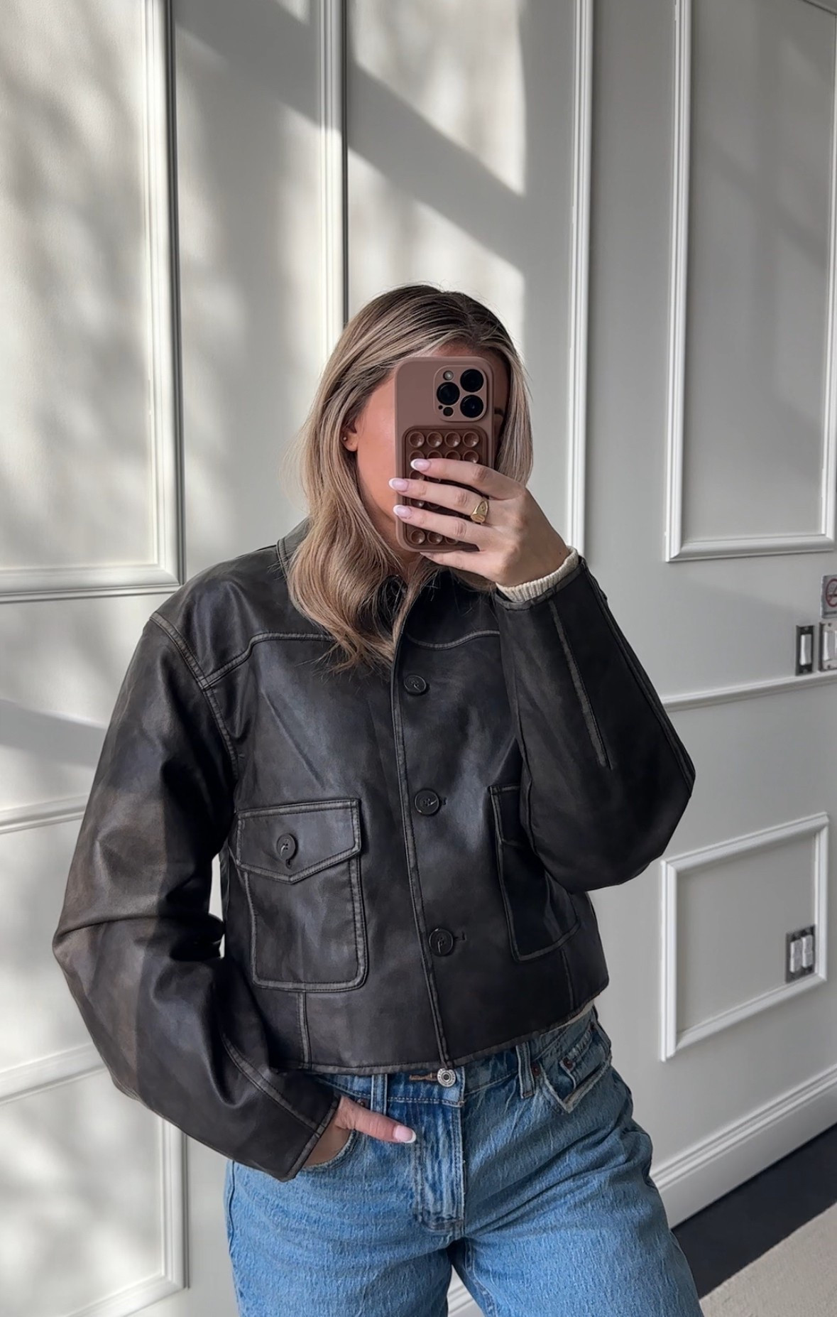 Obsessed with this jacket from en saison! Such a classic piece 🤍 #ensaison #jacket #winterstyle #springstyle #leatherjacket 

#LTKStyleTip #LTKSpringSale #LTKSeasonal