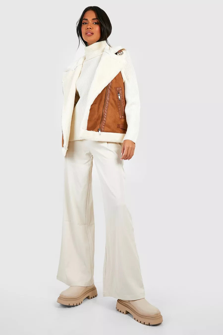 Faux Fur Aviator Gilet | Boohoo.com (UK & IE)