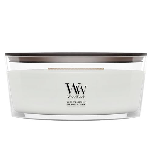 Woodwick Ellipse Scented Candle with Crackling Wick, White Tea and Jasmine | Amazon (US)